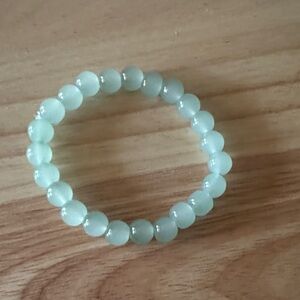 Unbranded Pale Green Beaded Stretch Bracelet